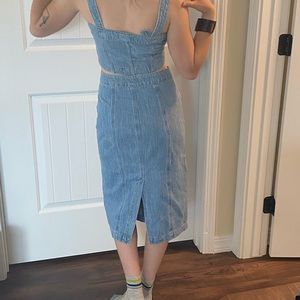 DL1961 Denim Crop top/skirt set